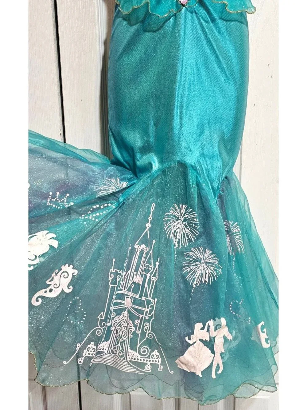 Disney Little Mermaid Ariel Costume Kid 7-8 Gloves Storybook Scene Toys R Us Exc - Picture 4 of 10